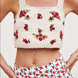 Zara Crochet Flower Crop Top 🌺